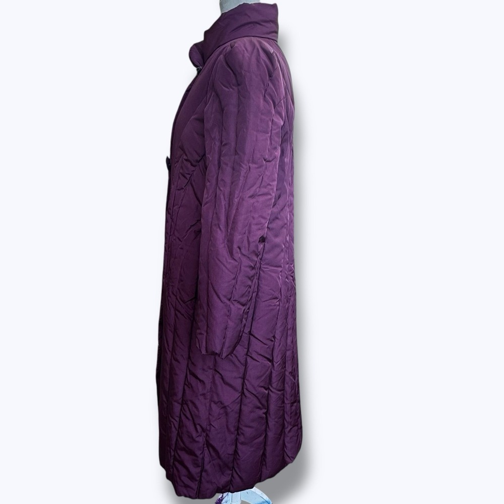Vintage CBO Down Puffer Coat M Mauve Quilted Long Korea Winter Retro 80s Ski - Picture 3 of 14